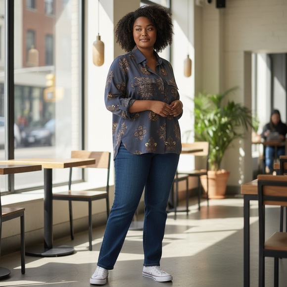 Vintage Linda Allard for Ellen Tracy Blue Paisley Silk Blouse - Picture 3 of 8